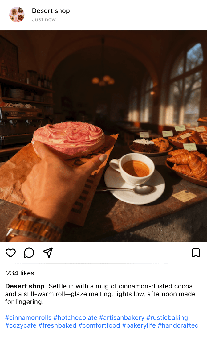 Dessert shop post example