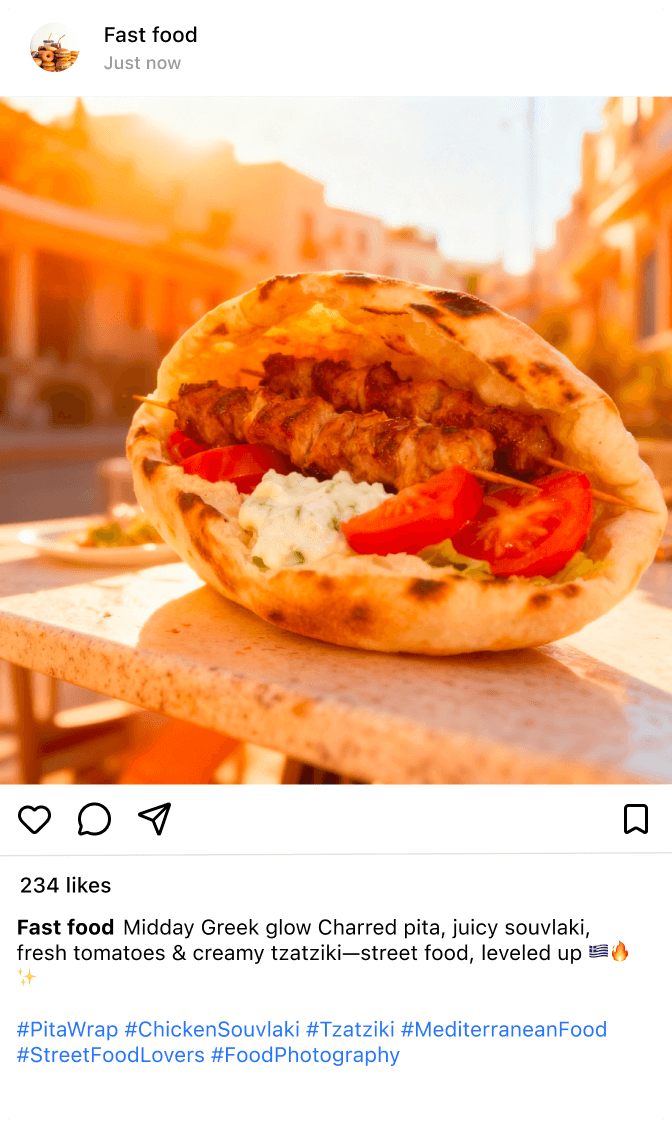 Fast Food post example