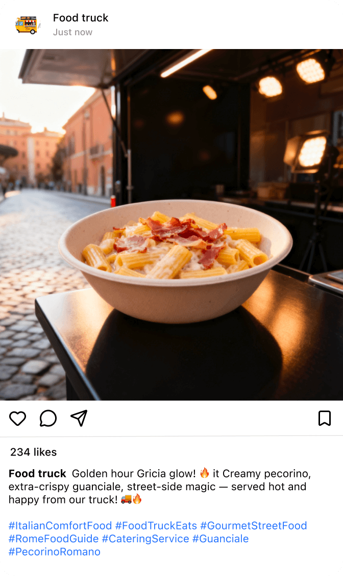 Food Truck post example