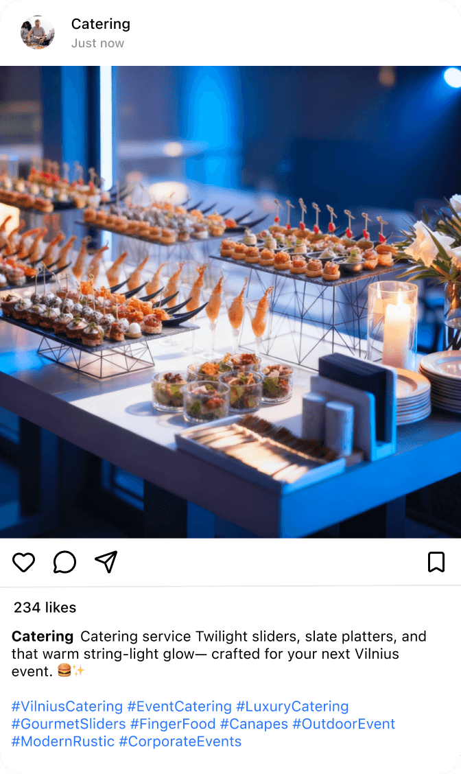 Catering & Banquet post example