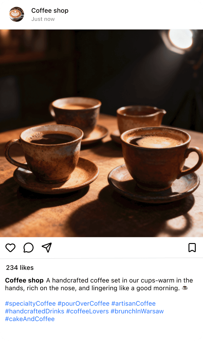 Coffee Shop post example