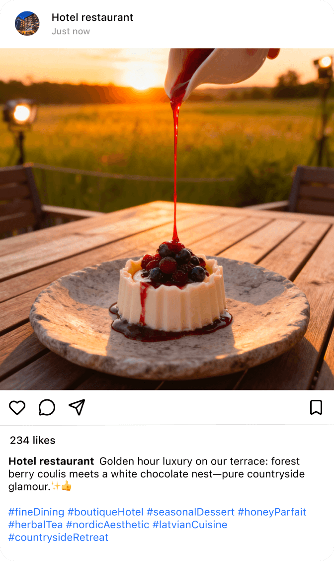 Hotel Restaurant post example